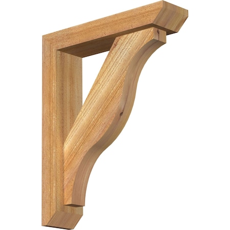 Ekena Millwork Funston Slat Rough Sawn Bracket w/ Offset Brace, Western Red Cedar, 4"W x 16"D x 20"H BKT0402X16X20FST06RWR